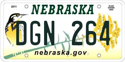 NE license plate DGN264