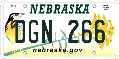 NE license plate DGN266