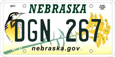 NE license plate DGN267