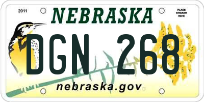 NE license plate DGN268