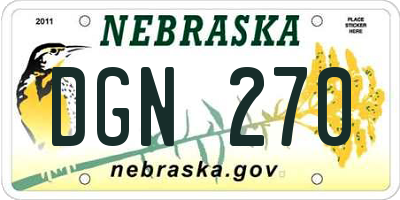 NE license plate DGN270