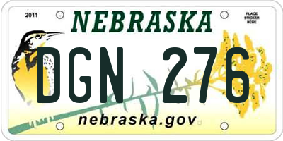 NE license plate DGN276