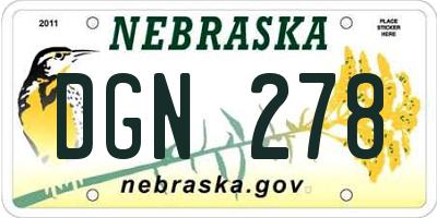 NE license plate DGN278