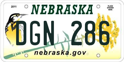 NE license plate DGN286