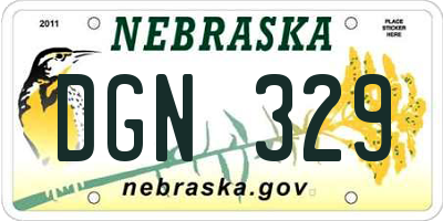 NE license plate DGN329