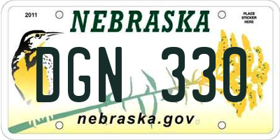 NE license plate DGN330