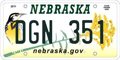 NE license plate DGN351