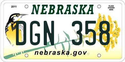 NE license plate DGN358