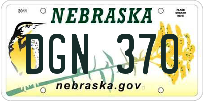 NE license plate DGN370