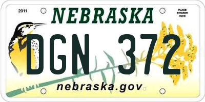 NE license plate DGN372