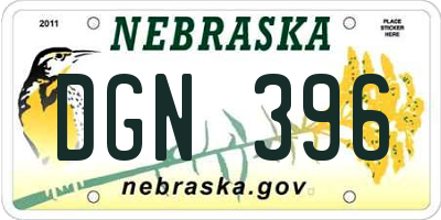 NE license plate DGN396