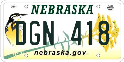 NE license plate DGN418