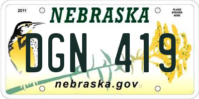 NE license plate DGN419