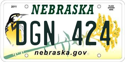 NE license plate DGN424