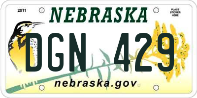 NE license plate DGN429