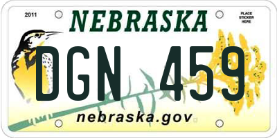 NE license plate DGN459