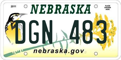 NE license plate DGN483