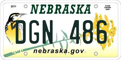 NE license plate DGN486