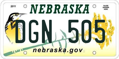 NE license plate DGN505