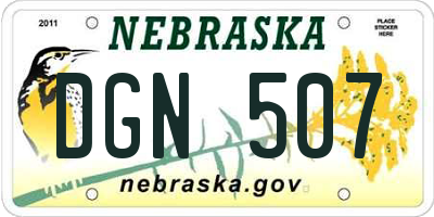 NE license plate DGN507