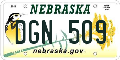 NE license plate DGN509