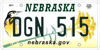 NE license plate DGN515