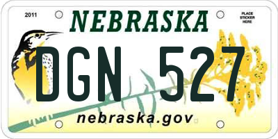 NE license plate DGN527