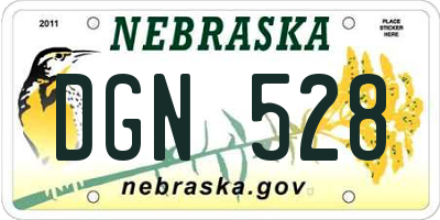 NE license plate DGN528