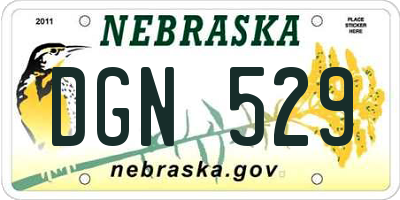 NE license plate DGN529