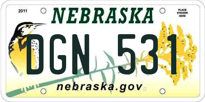 NE license plate DGN531