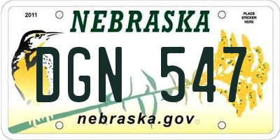 NE license plate DGN547