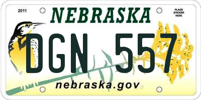 NE license plate DGN557