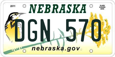 NE license plate DGN570