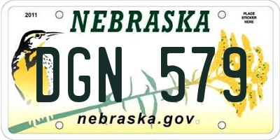 NE license plate DGN579