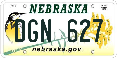 NE license plate DGN627