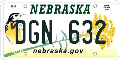 NE license plate DGN632