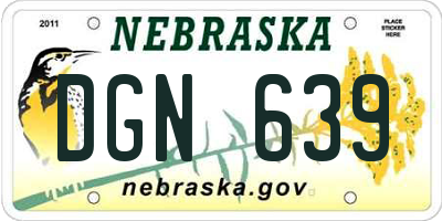 NE license plate DGN639