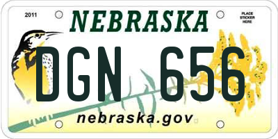 NE license plate DGN656