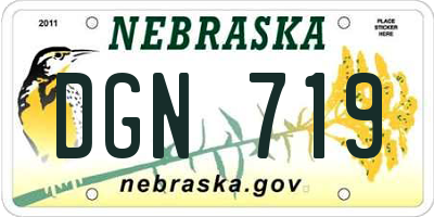 NE license plate DGN719