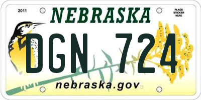 NE license plate DGN724