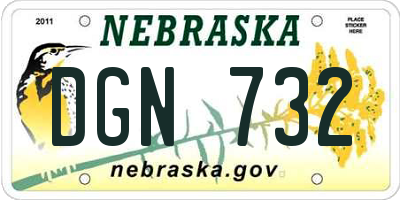 NE license plate DGN732