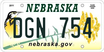 NE license plate DGN754