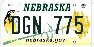 NE license plate DGN775