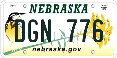 NE license plate DGN776