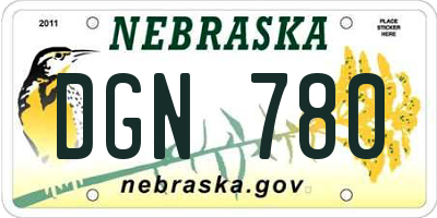 NE license plate DGN780
