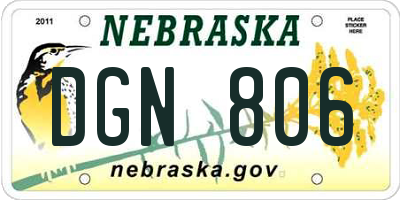NE license plate DGN806