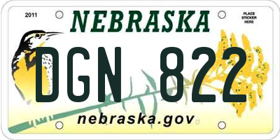 NE license plate DGN822