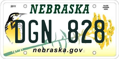 NE license plate DGN828