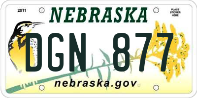 NE license plate DGN877