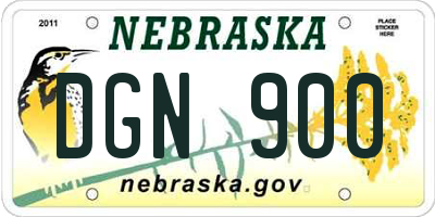 NE license plate DGN900